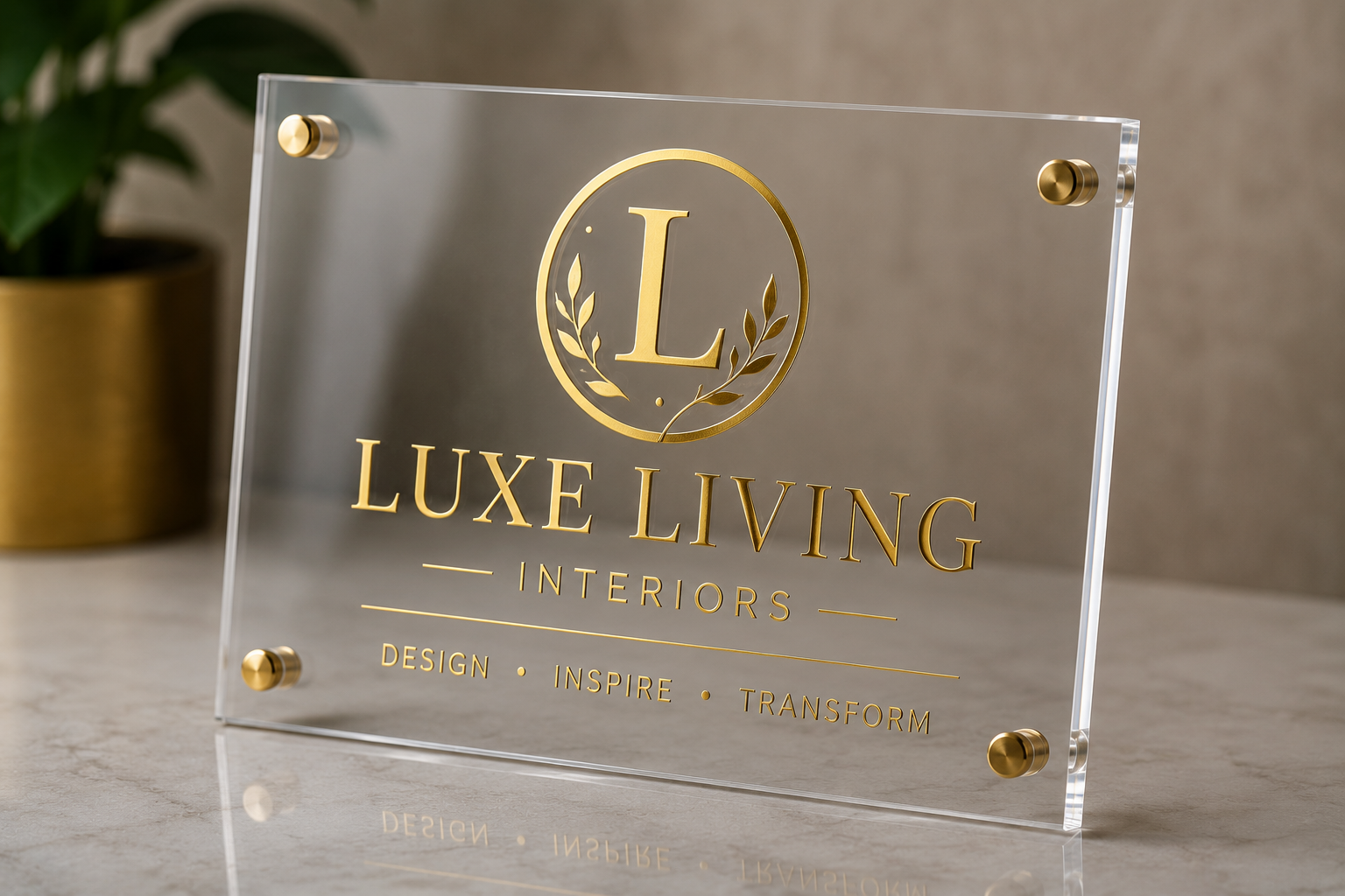 Gold foil on acrylic by Graficative