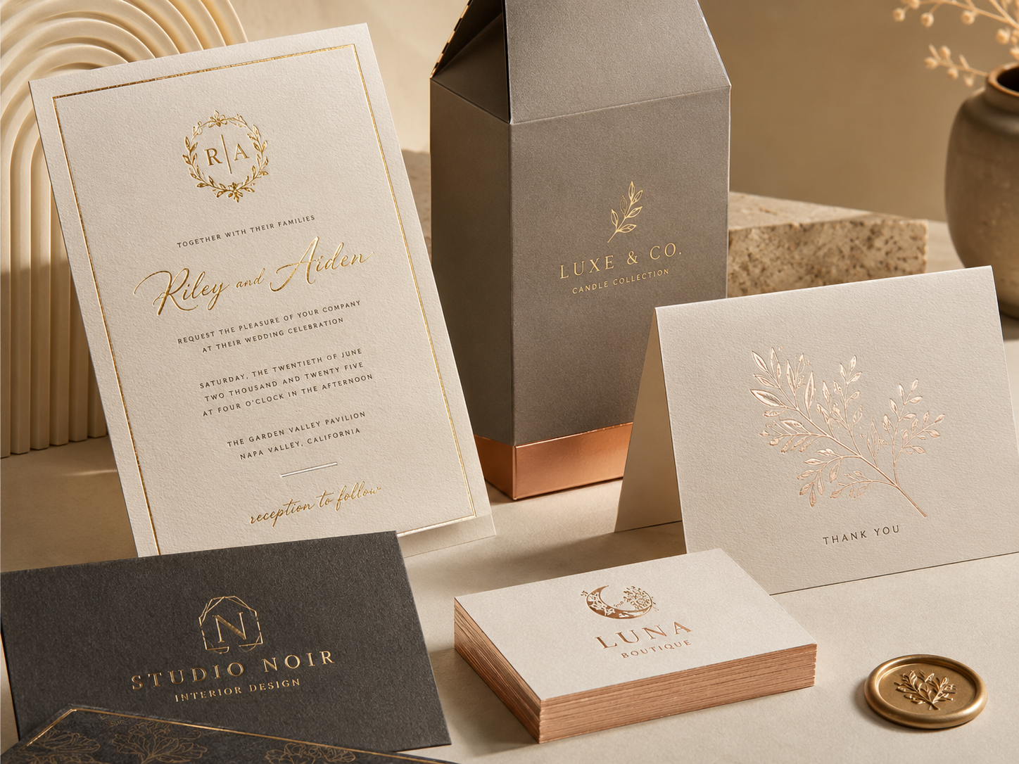 Gold foil on paper by Graficative